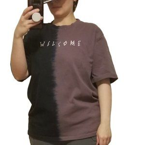 Welcome Chimera Dip Dyed T-Shirt Black Moonscape Purple Black Size Medium